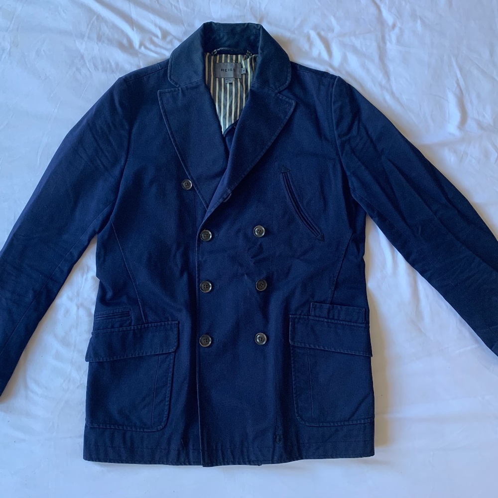 Blue Double Breasted Reiss Jacket